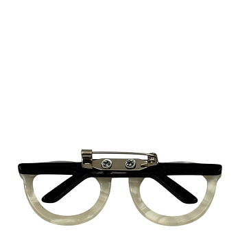 IWOU PROFESSIONAL Брошь Очки белый перламутр, фото 2