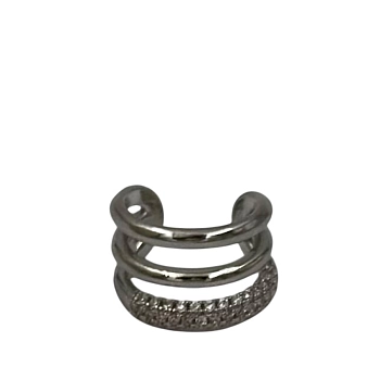 IWOU PROFESSIONAL Кафф Тройной со стразами цвет серебро, фото 2