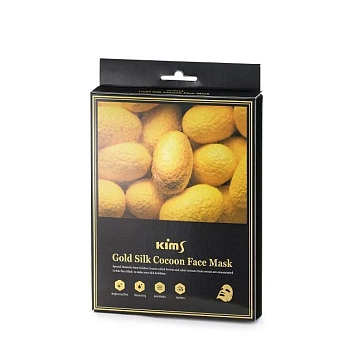 KIMS Маска для лица антивозрастная с протеинами кокона шелкопряда / Kims Gold Silk Cocoon Face Mask 5 шт, фото 2