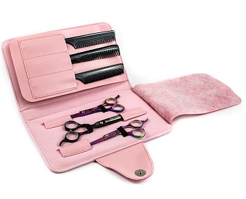 MIZUKA Чехол для парикмахерских ножниц, 11 предметный LC-SK5099/3 pink, фото 3