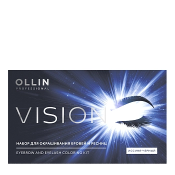 Набор для окрашивания бровей и ресниц, иссиня-черный / Ollin Vision 20 мл