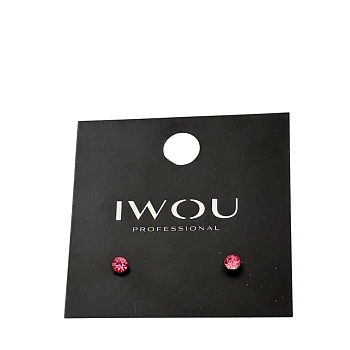 IWOU PROFESSIONAL Серьги гвоздики IWOU теплая роза 4мм, фото 2