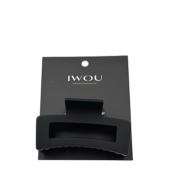 Краб для волос большой Прямоугольник черный матовый 1шт