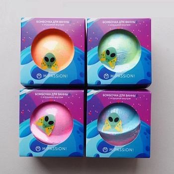 MIPASSIONcorp Бомбочка для ванны с игрушкой, инопланетяне / MiPASSiON 110 гр, фото 3