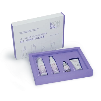 ICON SKIN Набор для интенсивного увлажнения (пенка 50 мл + тоник 50 мл + сыворотка 15 мл + крем 20 мл) Re:Mineralize trial size, фото 2