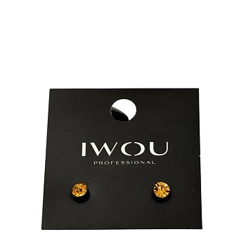 Серьги гвоздики IWOU светлая бронза 7мм