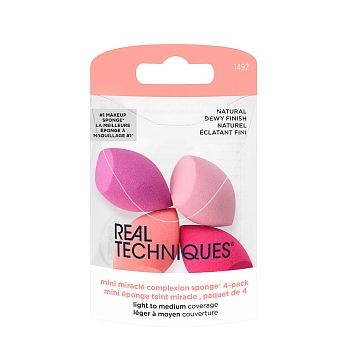 Набор мини-спонжей для макияжа, 4 шт / Real Techniques Miracle Mini Complexion Sponges