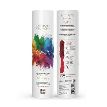 I LOVE MY HAIR Щетка парикмахерская для волос Therapy Brush, красная глянцевая M, фото 5