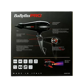 BABYLISS PRO Фен BaByliss Pro Caruso черный, ионизация, 2 насадки 2400 Вт, фото 12