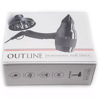 BE-UNI PROFESSIONAL Фен для волос OutLine, черный с диффузором, 2000-2200W, фото 9