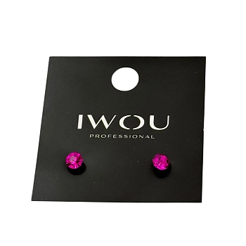 IWOU PROFESSIONAL Серьги гвоздики IWOU фуксия 7мм, фото 2