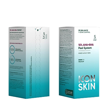 ICON SKIN Пилинг для лица 15% AHA+BHA / Re:Balance Peel System 30 мл, фото 4