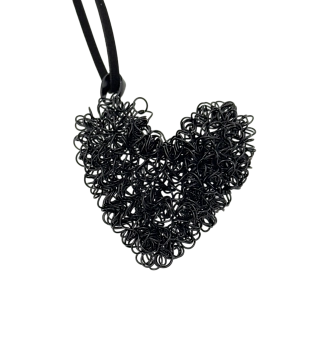 IWOU PROFESSIONAL Подвеска Кружевное сердце черное, фото 3