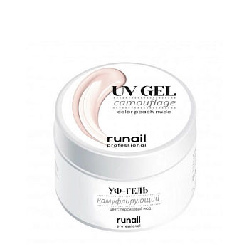 RUNAIL УФ-гель камуфлирующий, персиковый нюд 15 гр, фото 3