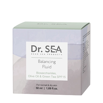 DR. SEA Крем - флюид балансирующий с комплексом биосахаридов, оливой и зеленым чаем SPF15 / Dr.Sea 50 мл, фото 3