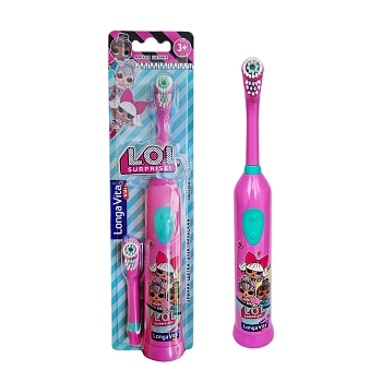 LONGA VITA Щетка зубная детская ротационная от 3-х лет, 2 насадки / Longa Vita L.O.L Surprise!, фото 2