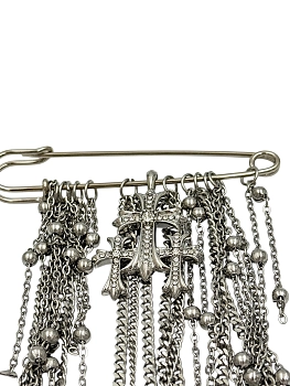 IWOU PROFESSIONAL Брошь-булавка Кресты и цепи со стразами, фото 2