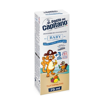 PASTA DEL CAPITANO Паста зубная детская 3+ фруктовая / Baby Tutti-frutti 75 мл, фото 2