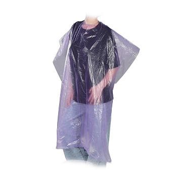 ЧИСТОВЬЕ Пеньюар для парикмахерских работ Стандарт полиэтилен, сиреневый 160*100 см 50 шт, фото 4