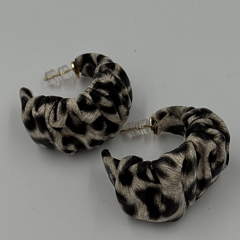 IWOU PROFESSIONAL Серьги Леопарды текстильные 1шт, фото 3