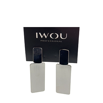 IWOU PROFESSIONAL Серьги Платиновые пластины, фото 2