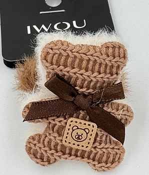 IWOU PROFESSIONAL Резинка для волос Мишка коричневый 1шт, фото 2