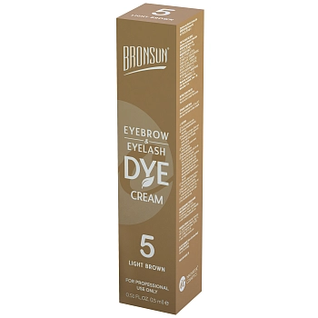 BRONSUN Крем-краска для бровей и ресниц, #5 светло-коричневая 15 мл, фото 4