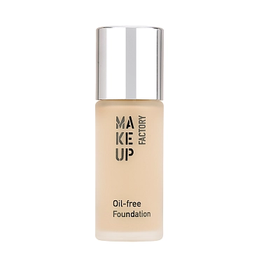 MAKE UP FACTORY Крем тональный матовый для нормальной и жирной кожи, 02 атласная кожа / Oil-free Foundation 20 мл, фото 1