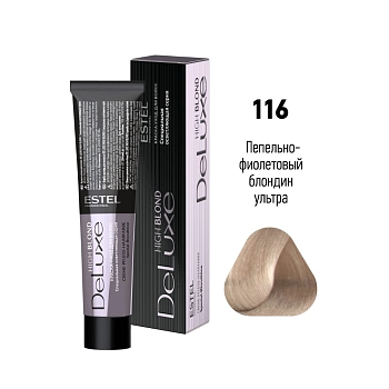 ESTEL PROFESSIONAL 116 краска для волос, пепельно-фиолетовый блондин ультра / DE LUXE HIGH BLOND 60 мл, фото 2