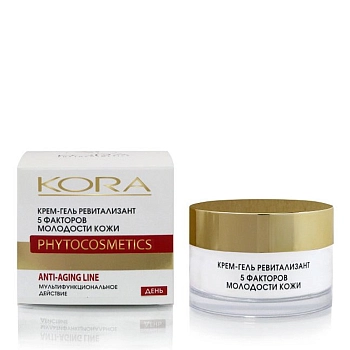 KORA Крем-гель ревитализант 5 факторов молодости кожи 50 мл, фото 7