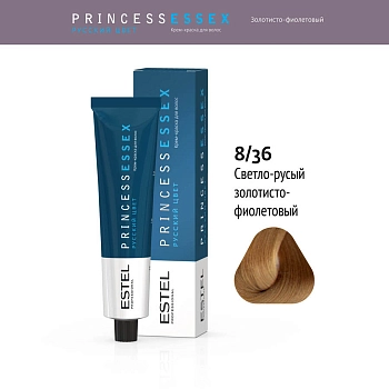 ESTEL PROFESSIONAL 8/36 краска для волос, светло-русый золотисто-фиолетовый / ESSEX Princess 60 мл, фото 2