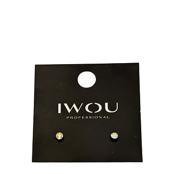 Серьги гвоздики IWOU голография 4мм