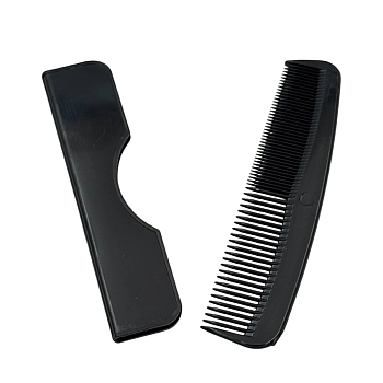 IWOU PROFESSIONAL Расческа карманная 12,5 см черная с чехлом, фото 3