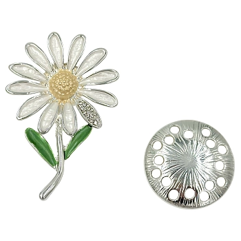 IWOU PROFESSIONAL Брошь-магнит Ромашка белая, фото 2