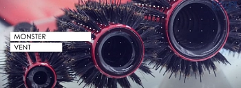 DEWAL PROFESSIONAL Термобрашинг Monster Vent, керамическое покрытие, нейлоновая + натуральная щетина, мягкая ручка, с хвостиком d38/74 мм, фото 3