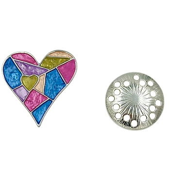 IWOU PROFESSIONAL Брошь-магнит Сердце-мозаика радужное, фото 2