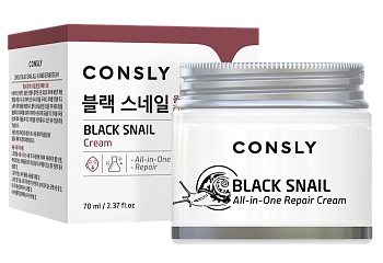 CONSLY Крем многофункциональный восстанавливающий для лица с муцином черной улитки 70 мл, фото 2