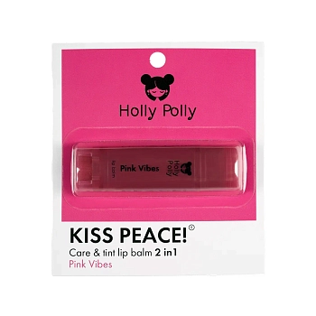 HOLLY POLLY Бальзам оттеночный для губ, розово-малиновый / KISS PEACE! Pink Vibes 4,9 гр, фото 4