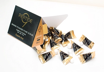 FARMSTAY Скраб для очищения пор с комплексом из 9 пептидов, в пирамидках / BLACK SNAIL & PEPTIDE9 7 г х 25 шт, фото 4