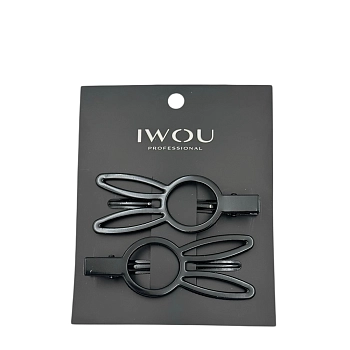 Зажим для волос Зайчик металл черный 2шт