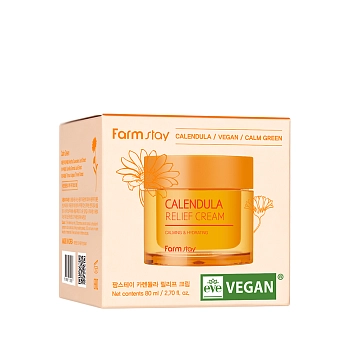 FARMSTAY Крем восстанавливающий защитный барьер для лица с календулой / Calendula Relief Cream 80 мл, фото 2