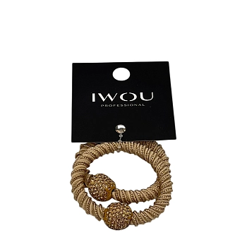 Резинка для волос Золотая бусина мокко 2шт