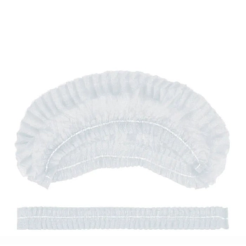 Шапочка шарлотка Классик из спанбонда, белый 50 шт