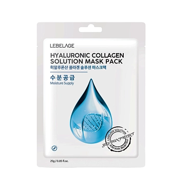 Маска тканевая для лица Гиалуроновая кислота и коллаген / Lebelage Hyaluronic Collagen Sol 25 гр