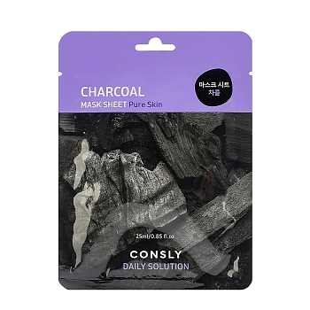 Маска тканевая для лица с древесным углём / Consly 25 мл