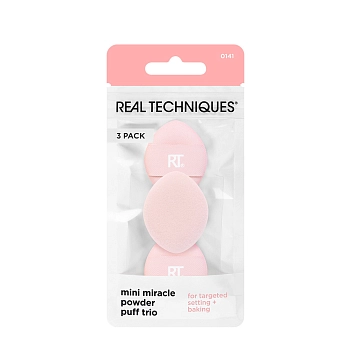 Набор мини-пуховок для пудры, 3 шт / Real Techniques Mini Miracle Powder Puff Trio