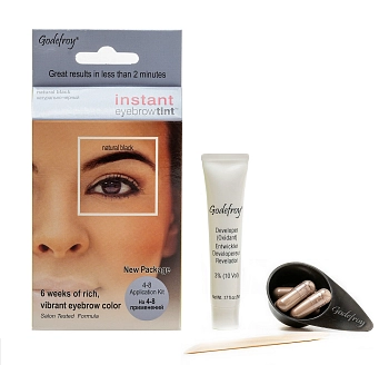 GODEFROY Краска-хна в капсулах для бровей с эффектом татуажа, черный / Eyebrow Tint Natural Black 4 шт, фото 3
