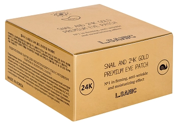 L.SANIC Патчи гидрогелевые с муцином улитки и золотом для области вокруг глаз 60 шт, фото 6