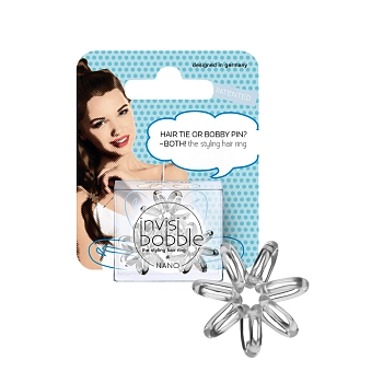 Резинка для волос / invisibobble NANO Crystal Clear (с подвесом)