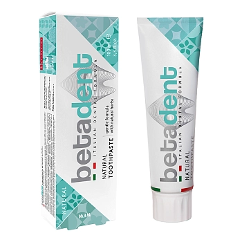 BETADENT Паста зубная натуральная без фтора / BETADENT NATURAL 100 мл, фото 3